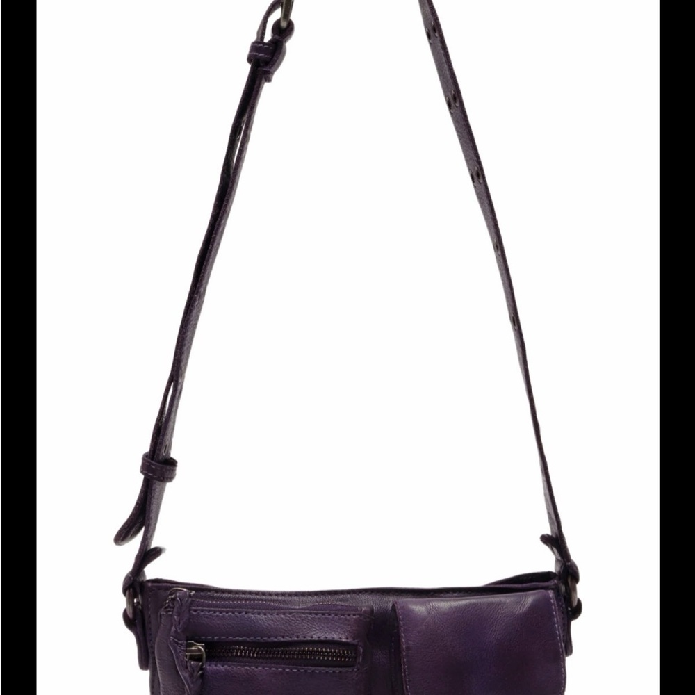 Free People- Plum Wade Leather Sling Bag - Picture 6 of 9